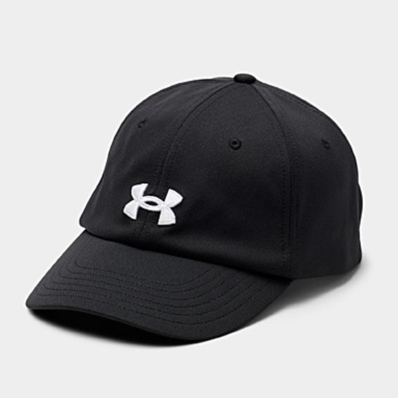 Under Armour black and white logo blitzing piqué baseball cap NWT - Picture 1 of 8
